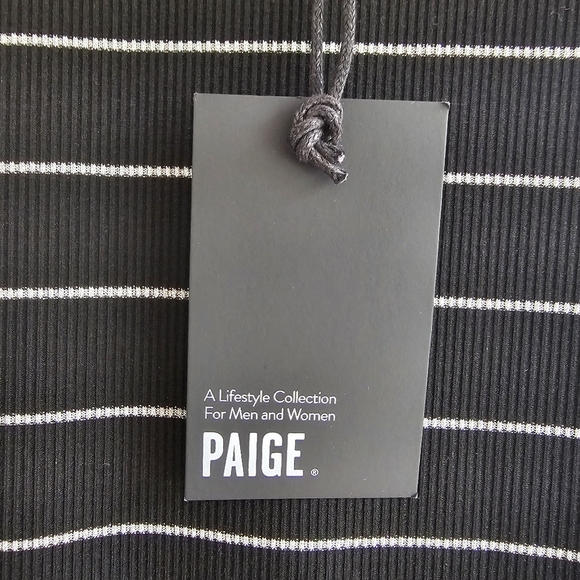 NWT Paige Danisha Black & Silver Ribbed Striped Midi Dress, Size XS - Picture 6 of 12